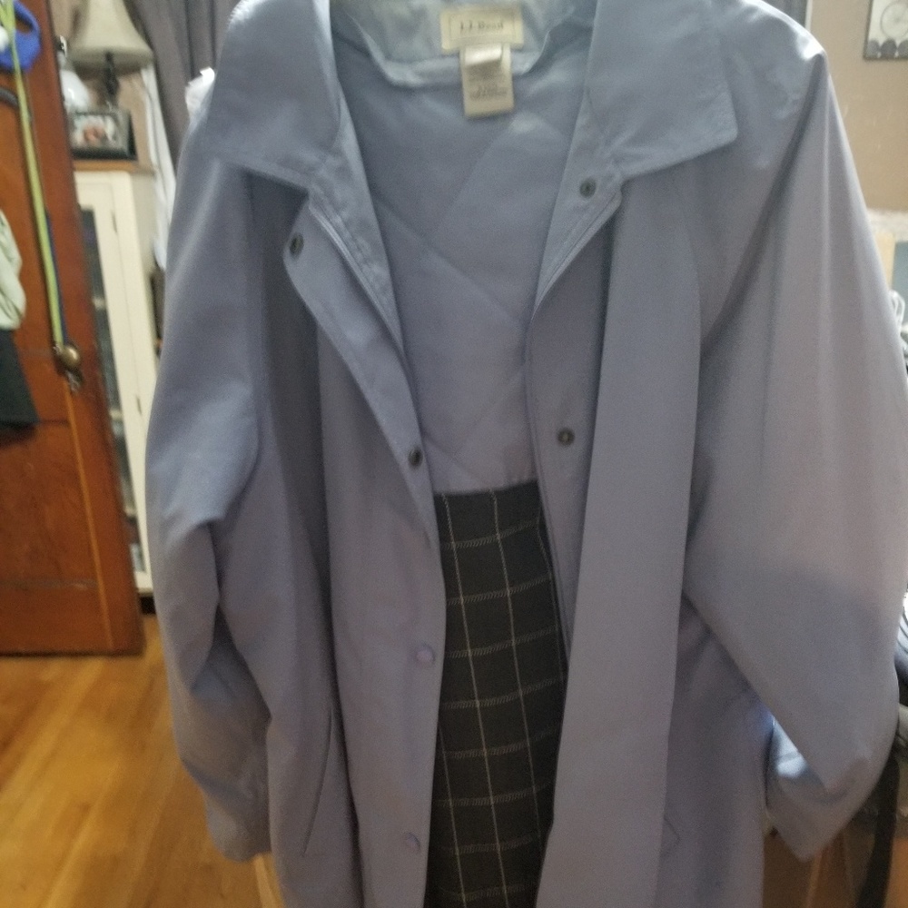 Bluish purple rain coat